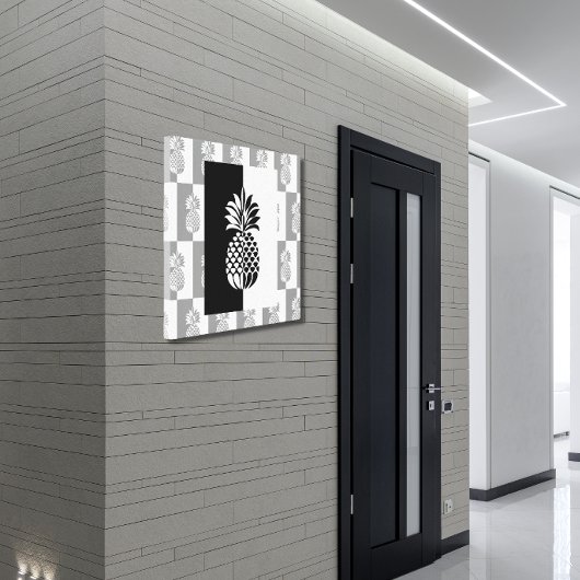 ananaskunst | Modern zwart en wit Canvas Afdruk