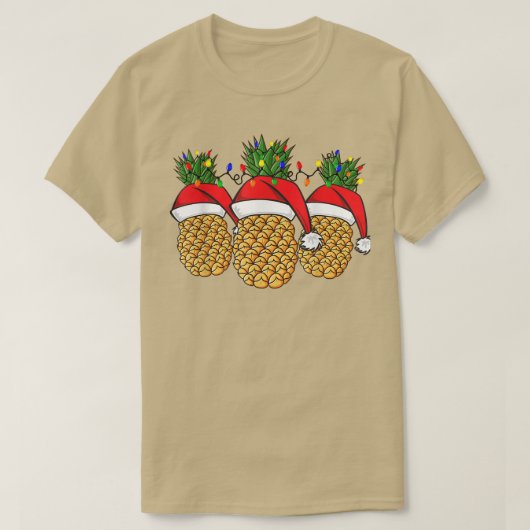 Ananasliefhebber Kerstman Hoed Ananas Kerstmis  T-shirt (Design voorkant)