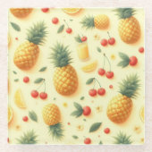 ananasparade glazen onderzetter (Voorkant)