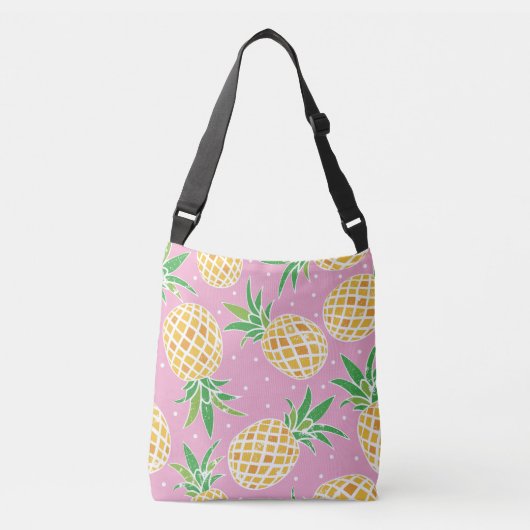 Ananasparadijs: Tropisch patroon Crossbody Tas (Voorkant)