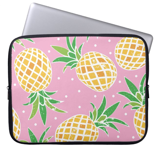 Ananasparadijs: Tropisch patroon Laptop Sleeve (Voorkant)