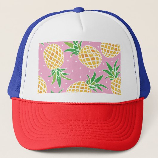 Ananasparadijs: Tropisch patroon Trucker Pet (Voorkant)