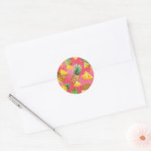 Ananaspatroon 5 ronde sticker (Envelop)