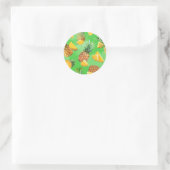 Ananaspatroon 6 ronde sticker (Tas)