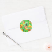 Ananaspatroon 6 ronde sticker (Envelop)
