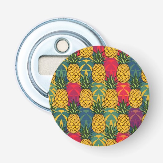 Ananaspatroon  button flesopener (Voorkant)