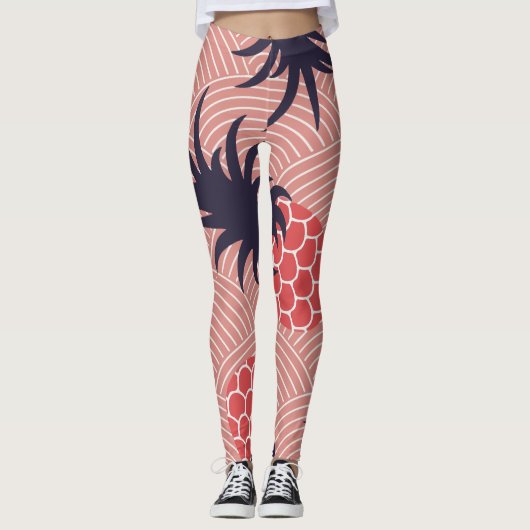 Ananaspatroon geometrisch leggings (Voorkant)