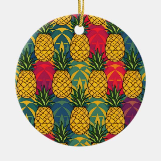 Ananaspatroon keramisch ornament (Voorkant)