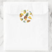 Ananaspatroon Ronde Sticker (Tas)