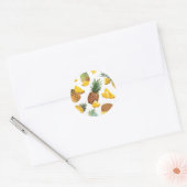 Ananaspatroon Ronde Sticker (Envelop)