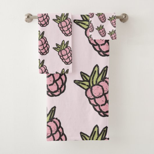 Ananaspatroon Y2K Retro Funky Bad Handdoek (Insitu)