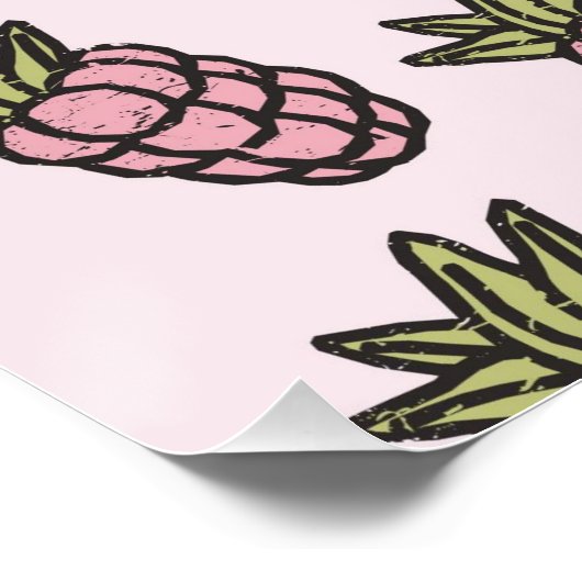 Ananaspatroon Y2K Retro Funky Perfect Poster (Hoek)