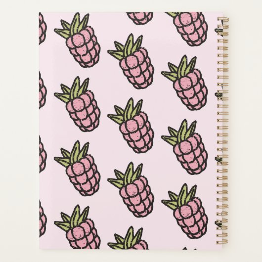 Ananaspatroon Y2K Retro Funky Planner (Achterkant)