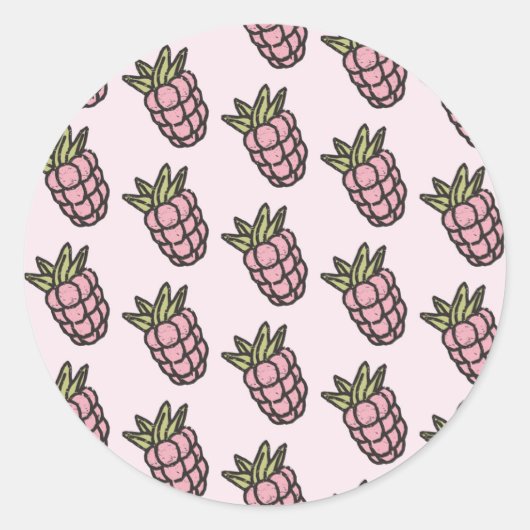 Ananaspatroon Y2K Retro Funky Ronde Sticker (Voorkant)