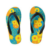 Ananasringen: Doodle Cartoon . Kinder Teenslippers (Voetbed)