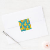Ananasringen: Doodle Cartoon . Vierkante Sticker (Envelop)