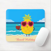 Ananassap fruit op Beach Holiday Cute Colorful Muismat (Met muis)