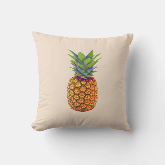 Ananassap Fruit op Light Beige Kussen (Voorkant)