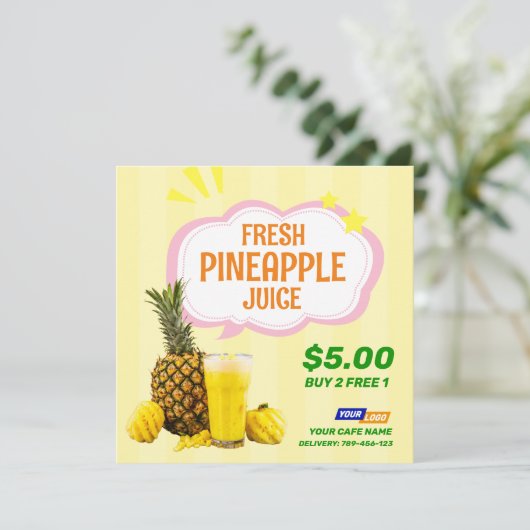 Ananassap Menu Flyer (Staand voorkant)