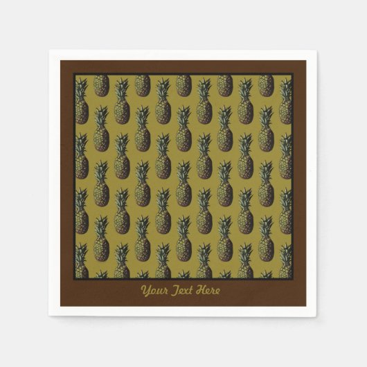 Ananassapier Napkins - Optionele personalisatie Servet (Voorkant)