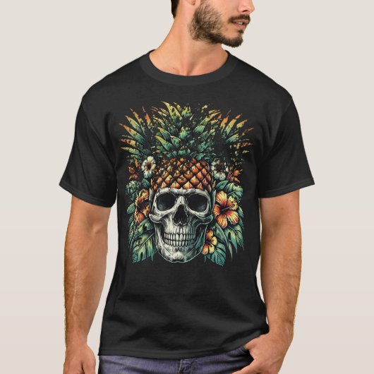 Ananasschedel gestrest t-shirt (Voorkant)