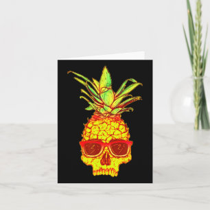 Ananasschedel met zonnebril Retro Tropische Aesthe Kaart