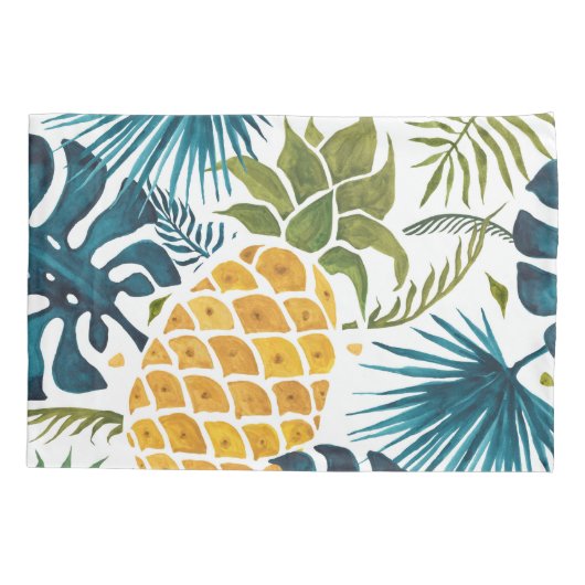 ananassegelbladbladeren kussensloop (Achterkant)