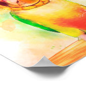 Ananassegrond met anananas pet poster (Hoek)