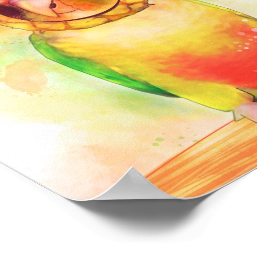 Ananassegrond met anananas pet poster (Hoek)