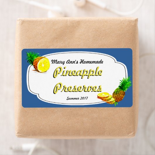 Ananasseideconservenetiketten Etiket (Insitu)