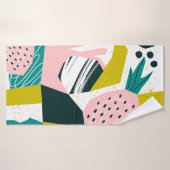 Ananassen Abstract: kleurrijke naadloze patchwork Badhanddoek (Badhanddoek)