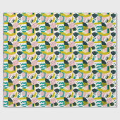 Ananassen Abstract: kleurrijke naadloze patchwork Cadeaupapier (Vlak)