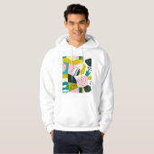 Ananassen Abstract: kleurrijke naadloze patchwork Hoodie (Voorkant volledig)