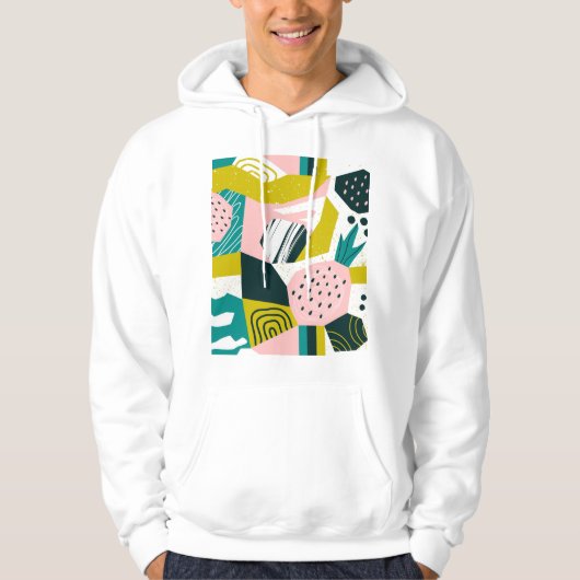 Ananassen Abstract: kleurrijke naadloze patchwork Hoodie (Voorkant)