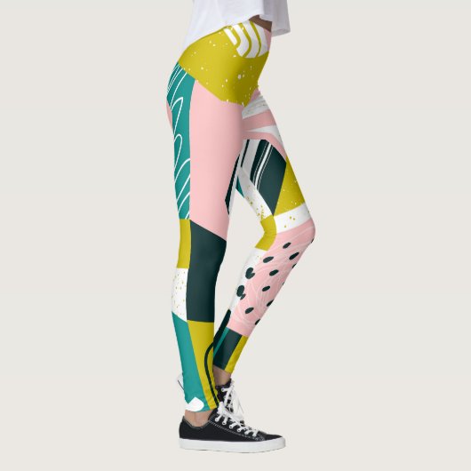 Ananassen Abstract: kleurrijke naadloze patchwork Leggings (Rechts)