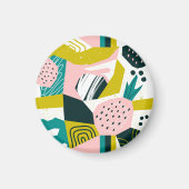 Ananassen Abstract: kleurrijke naadloze patchwork Magneet (Voorkant)