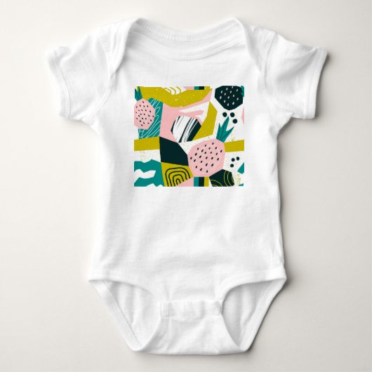 Ananassen Abstract: kleurrijke naadloze patchwork Romper (Voorkant)