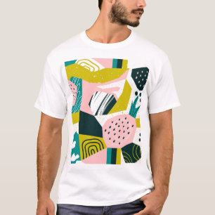 Ananassen Abstract: kleurrijke naadloze patchwork T-shirt