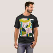 Ananassen Abstract: kleurrijke naadloze patchwork T-shirt (Voorkant volledig)
