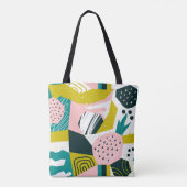 Ananassen Abstract: kleurrijke naadloze patchwork Tote Bag (Achterkant)