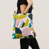 Ananassen Abstract: kleurrijke naadloze patchwork Tote Bag (Dichtbij)