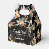 Ananassen Bloemen op Zwarte Gevel Bedankdoosjes (Voorkant Zijde)
