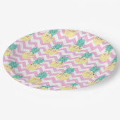 ananassen en Chevron Papieren Bordje (Gekanteld)