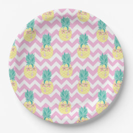 ananassen en Chevron Papieren Bordje