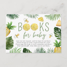 Ananassen en Pacifiers voor Baby shower Green Informatiekaartje