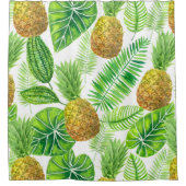 ananassen en tropische bladeren douchegordijn (Voorkant)