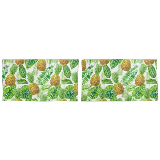 ananassen en tropische bladeren kussensloop (Voorkant-Set)