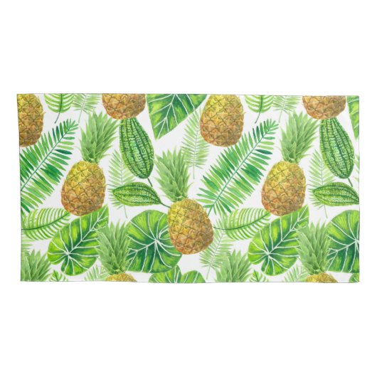 ananassen en tropische bladeren kussensloop (Achterkant-Rechts)