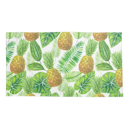 ananassen en tropische bladeren kussensloop (Achterkant-Links)