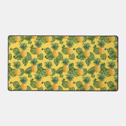 ananassen en tropische bladeren op goud bureaumat (Voorkant)